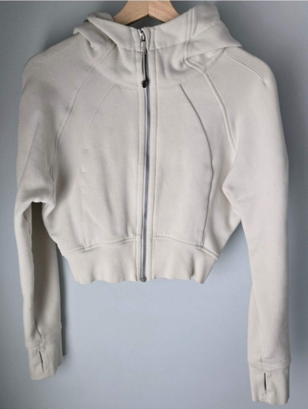 Lululemon Scuba Full-Zip Cropped Hoodie BONE Size 6
